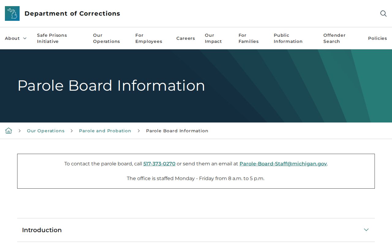 Michigan Parole Board truth-in-sentencing guidance for Benzie County release dates